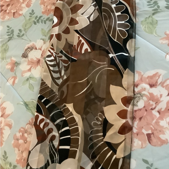 Fall silk scarf earth tones fall colors square nice gift idea brown beig… - Picture 5 of 11